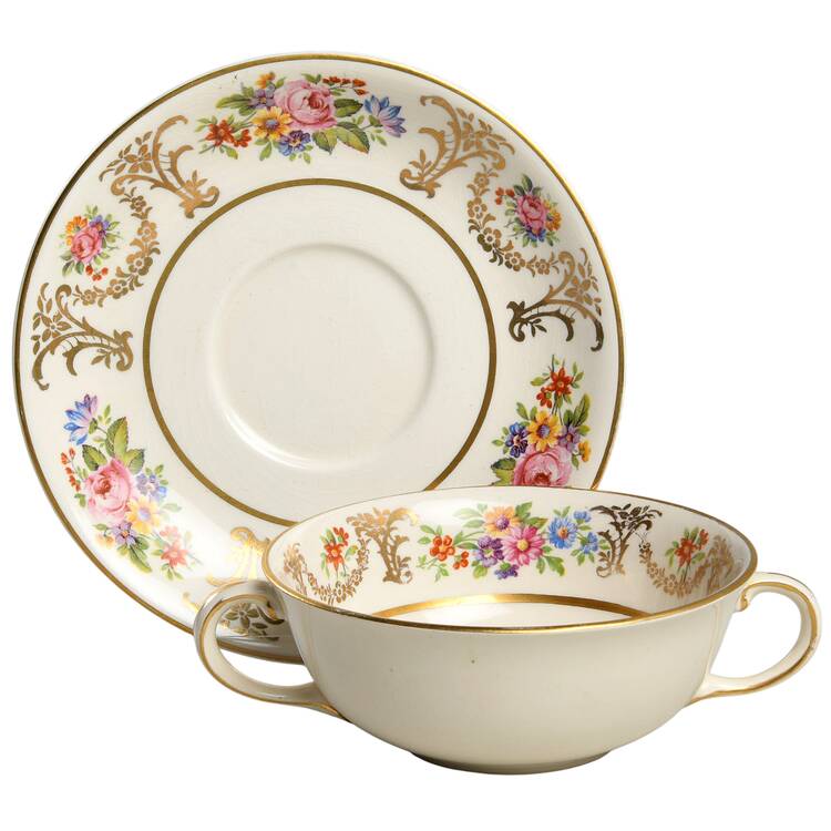 Marlborough Flat Cream Soup Bowl & Saucer Set