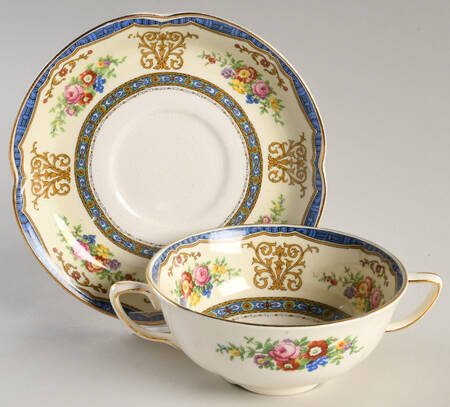 The Marquis (Pareek) Flat Cream Soup Bowl & Saucer Set