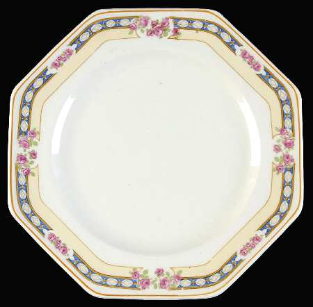 The Mayfair (Pink Roses, Mustard Trim) Bread & Butter Plate