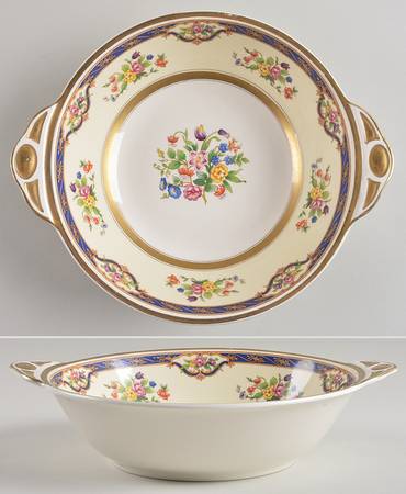 Mayfair (Floral Center, Gold Trim) 9" Round Vegetable Bowl