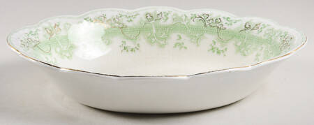 The Mikado Green 9" Oval Vegetable Bowl