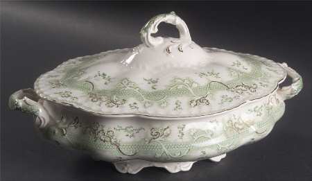 The Mikado Green Oval Covered Vegetable