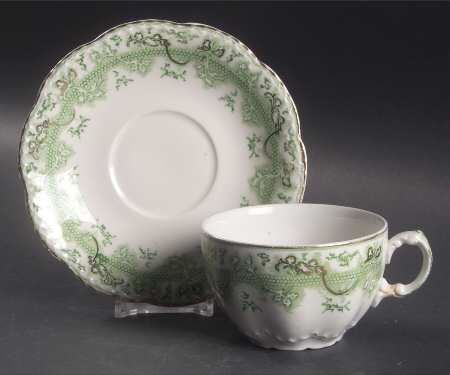 The Mikado Green Flat Cup & Saucer Set