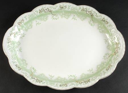The Mikado Green 16" Oval Serving Platter