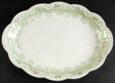 The Mikado Green 14" Oval Serving Platter