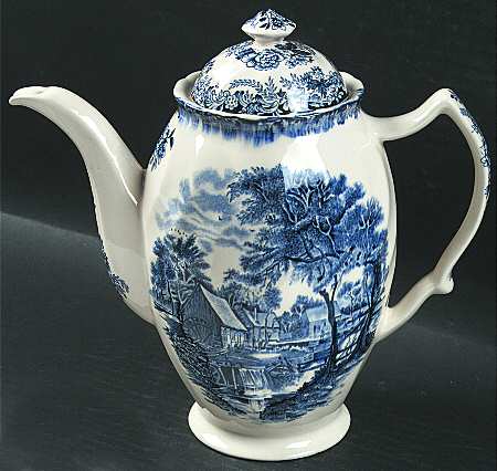 Millstream Blue Coffee Pot & Lid