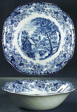 Millstream Blue Square Cereal Bowl
