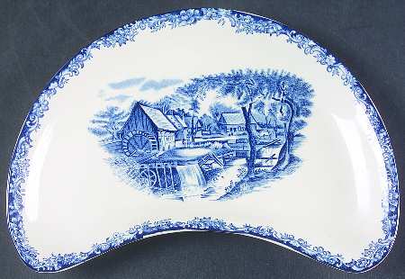 Millstream Blue Crescent Salad Plate