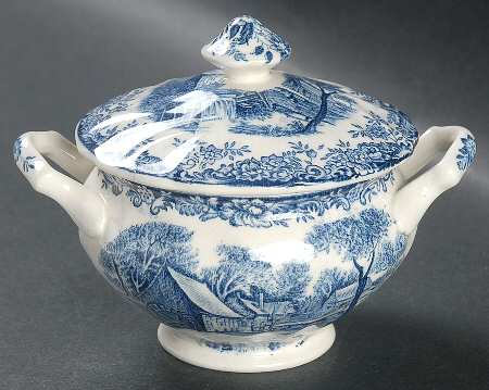 Millstream Blue Mini Sugar Bowl & Lid