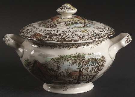 Millstream Brown Multicolor Sugar Bowl & Lid