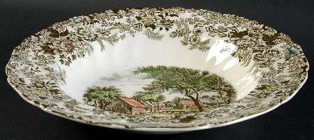Millstream Brown Multicolor Rim Soup Bowl