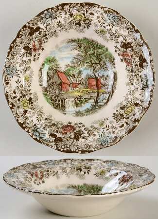 Millstream Brown Multicolor Rim Fruit/Dessert (Sauce) Bowl