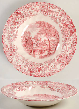 Millstream Pink Rim Soup Bowl