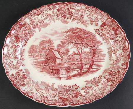Millstream Pink 11" Oval Serving Platter