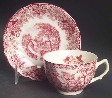 Millstream Pink Flat Cup & Saucer Set