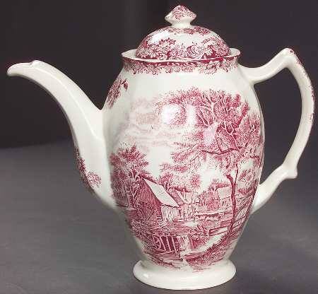 Millstream Pink Coffee Pot & Lid by Johnson Brothers