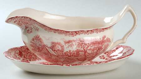 Millstream Pink Gravy Boat & Underplate/Relish
