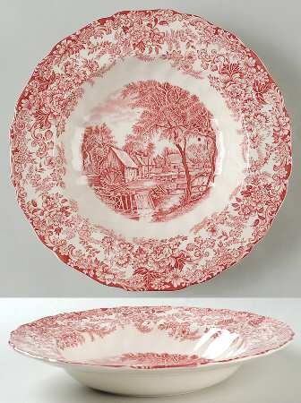 Millstream Pink Large Rim Soup Bowl