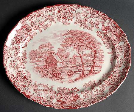 Millstream Pink 13" Oval Serving Platter