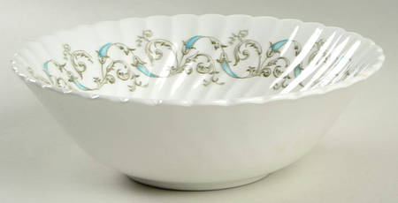 Minuet (Blue Green Scroll) 8" Round Vegetable Bowl