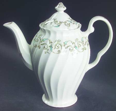 Minuet (Blue Green Scroll) Coffee Pot & Lid