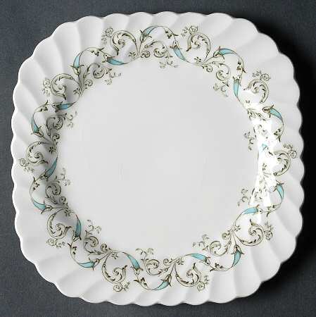 Minuet (Blue Green Scroll) Square Salad Plate