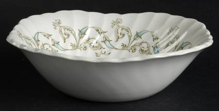 Minuet (Blue Green Scroll) Square Cereal Bowl