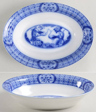 Mongolia (Flow Blue) 9" Oval Vegetable Bowl