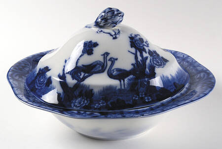 Mongolia (Flow Blue) Tureen &  Lid