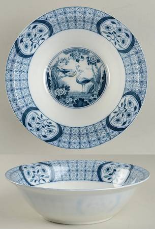 Mongolia (Gray Blue) 9" Round Vegetable Bowl