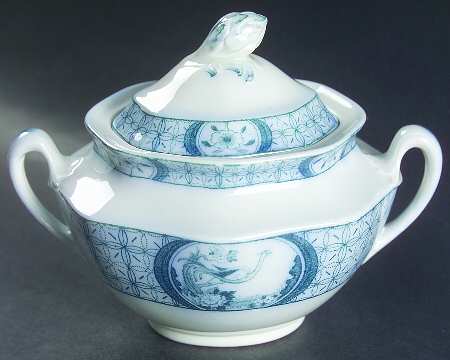 Mongolia (Gray Blue) Sugar Bowl & Lid