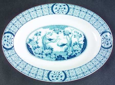 Mongolia (Gray Blue) 10" Oval Serving Platter