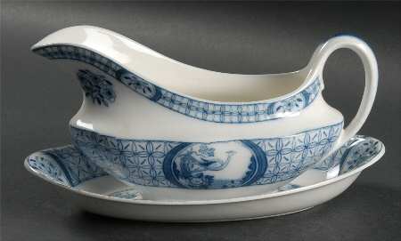 Mongolia (Gray Blue) Gravy Boat & Underplate/Relish