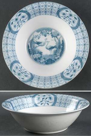 Mongolia (Gray Blue) 8" Round Vegetable Bowl