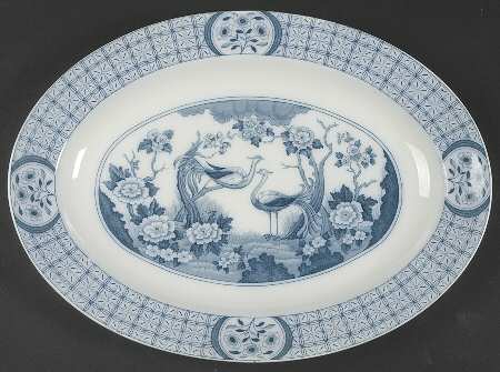 Mongolia (Gray Blue) 14" Oval Serving Platter