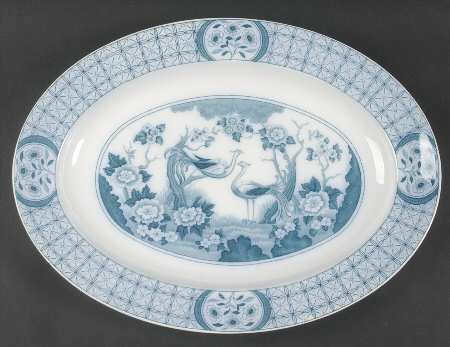 Mongolia (Gray Blue) 16" Oval Serving Platter
