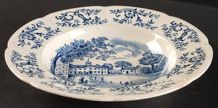 Mount Vernon Blue Rim Soup Bowl