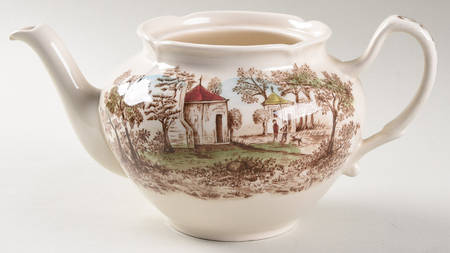 Mount Vernon Brown Multicolor Teapot No Lid