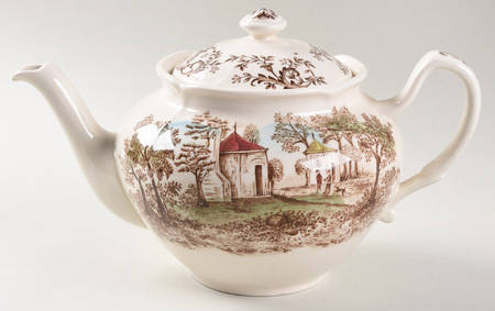Mount Vernon Brown Multicolor Teapot & Lid