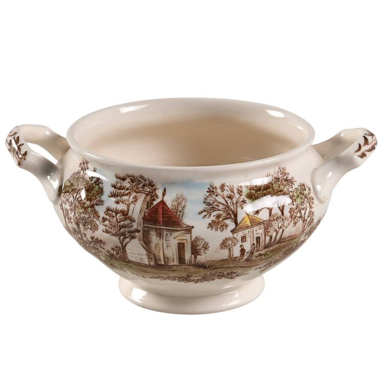 Mount Vernon Brown Multicolor Sugar Bowl No Lid