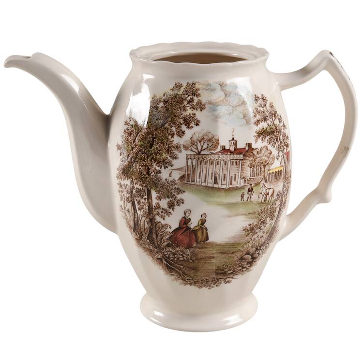 Mount Vernon Brown Multicolor Coffee Pot No Lid