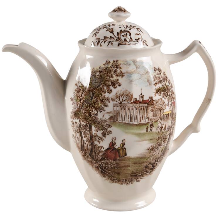 Mount Vernon Brown Multicolor Coffee Pot & Lid