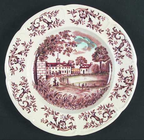Mount Vernon Brown Multicolor Salad Plate