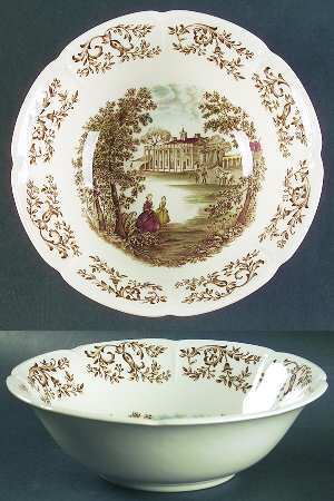 Mount Vernon Brown Multicolor 8" Round Vegetable Bowl