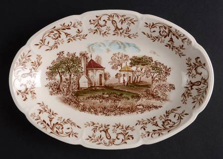 Mount Vernon Brown Multicolor Relish/Gravy Underplate