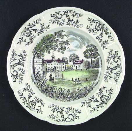 Mount Vernon Green Multicolor Salad Plate