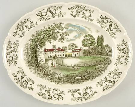 Mount Vernon Green Multicolor 12" Oval Serving Platter