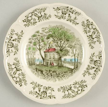 Mount Vernon Green Multicolor Bread & Butter Plate