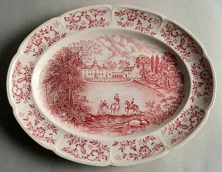Mount Vernon Pink 14" Oval Serving Platter