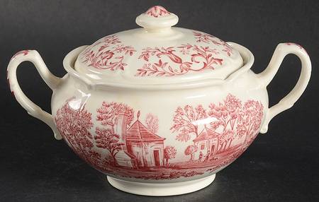 Mount Vernon Pink Sugar Bowl & Lid